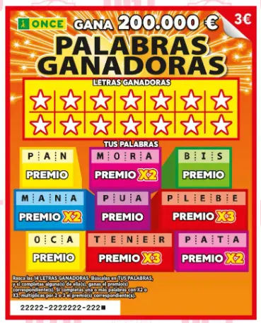 Boleto Palabras Ganadoras